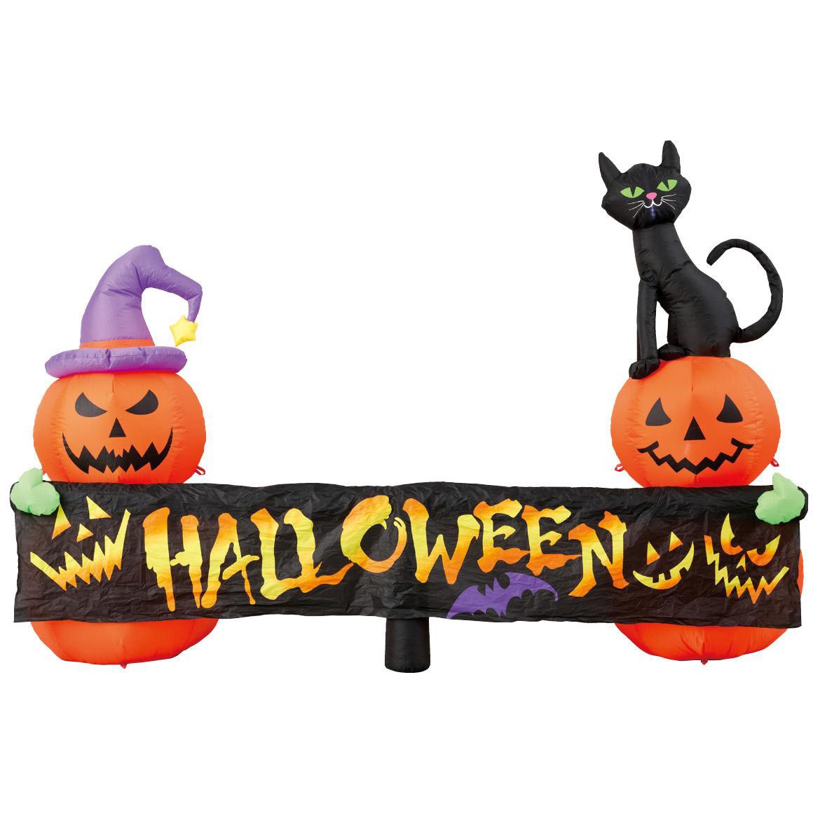 7892-5250 秋のディスプレイ・装飾用品 エアブロードール ハロウィンバナー 幅240cm ストア・エキスプレス ナイロン・ABS樹脂