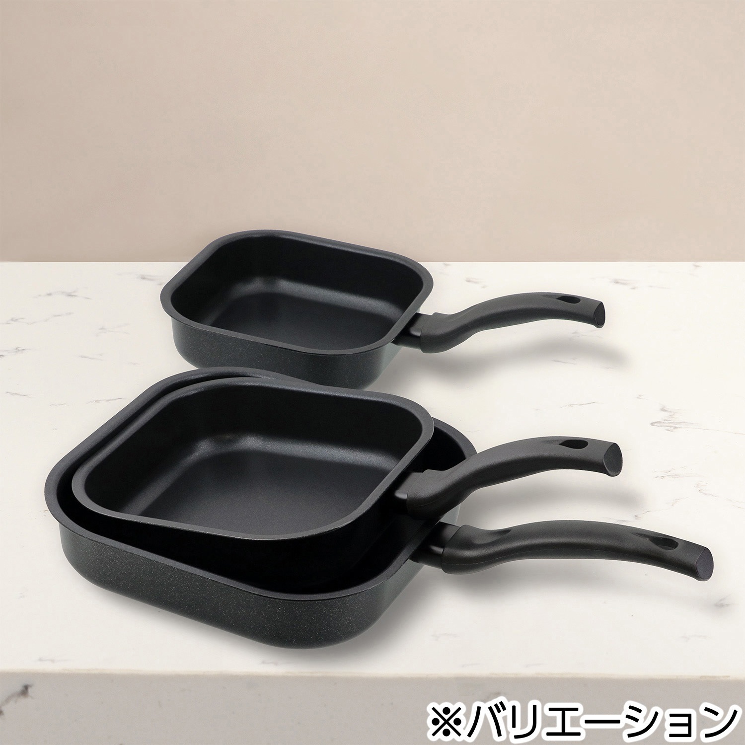 ND-3633 四角すぎる!フライパン IH 1個 リブプラス 【通販モノタロウ】