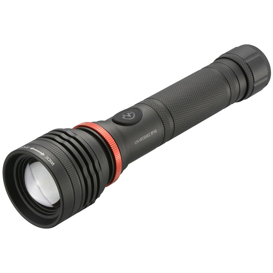 LH-VR3000Z-K 充電式 LED懐中電灯 3000lm 防水IPX6 長時間点灯 1個 オーム電機 【通販モノタロウ】