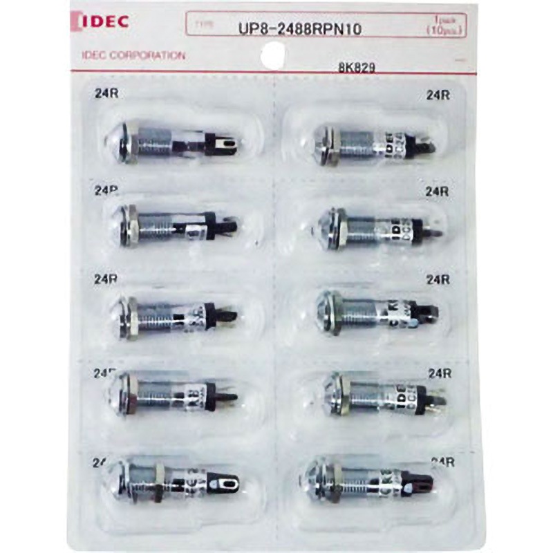 UP8-2488RPN10 UPシリーズ LED式小形表示灯Φ8(丸突形 抵抗内蔵) 1セット(10個) IDEC(和泉電気) 【通販モノタロウ】