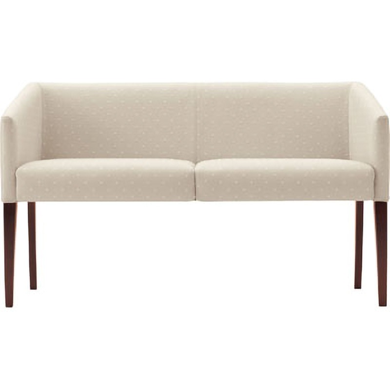 6-223-0831 ロビーチェア LC52 ソファ 内田洋行 アイボリー色 高さ720mm幅1235mm奥行555mm  6-223-0831