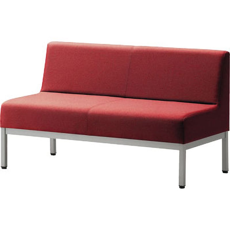 6-233-8063 ロビーチェア PB-12 2人用 1200W 背付(スチール脚) 内田洋行 ダークレッド色 高さ700mm奥行600mm  6-233-8063