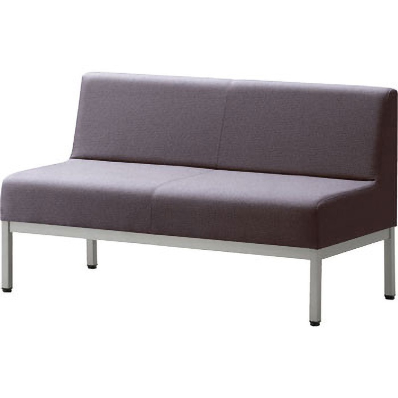 6-233-8064 ロビーチェア PB-12 2人用 1200W 背付(スチール脚) 内田洋行 チャコールグレイ色 高さ700mm奥行600mm  6-233-8064