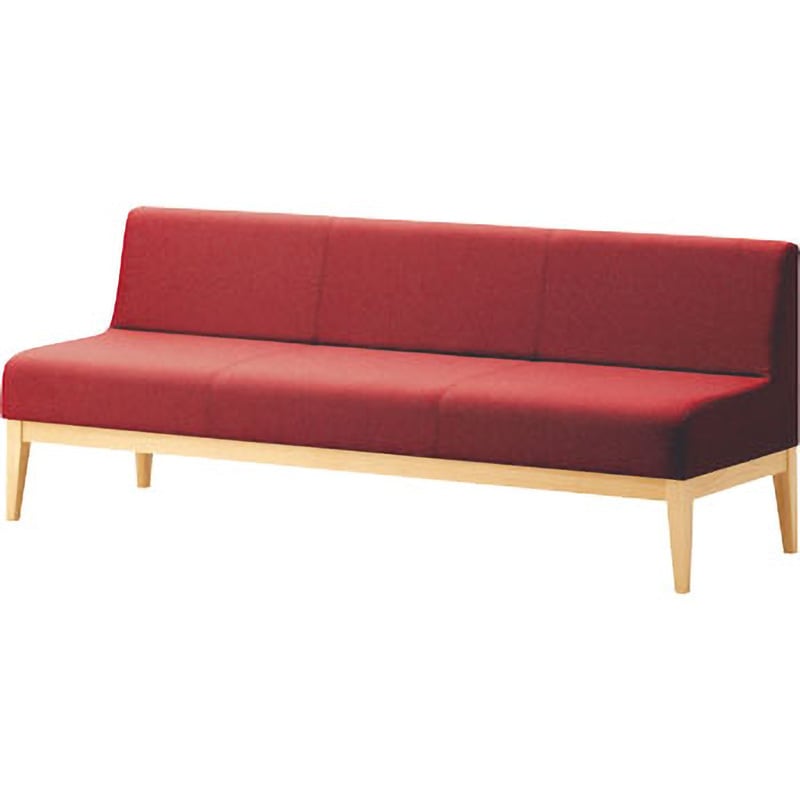 6-233-8413 ロビーチェア PB-14 3人用 1800W 背付(木製脚) 内田洋行 ダークレッド色 高さ700mm奥行600mm  6-233-8413