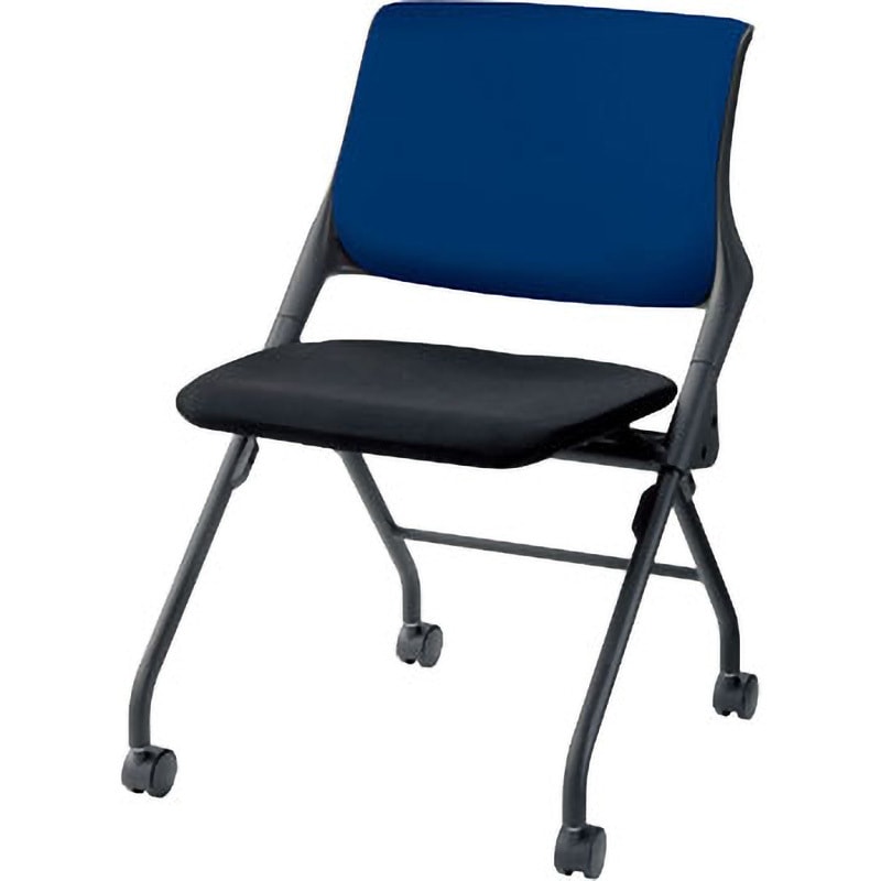 6-113-6134 ミーティングチェア CF613B 内田洋行 ブラック ブルー 本体幅565mm奥行605mm高さ835mm  6-113-6134 24,735円