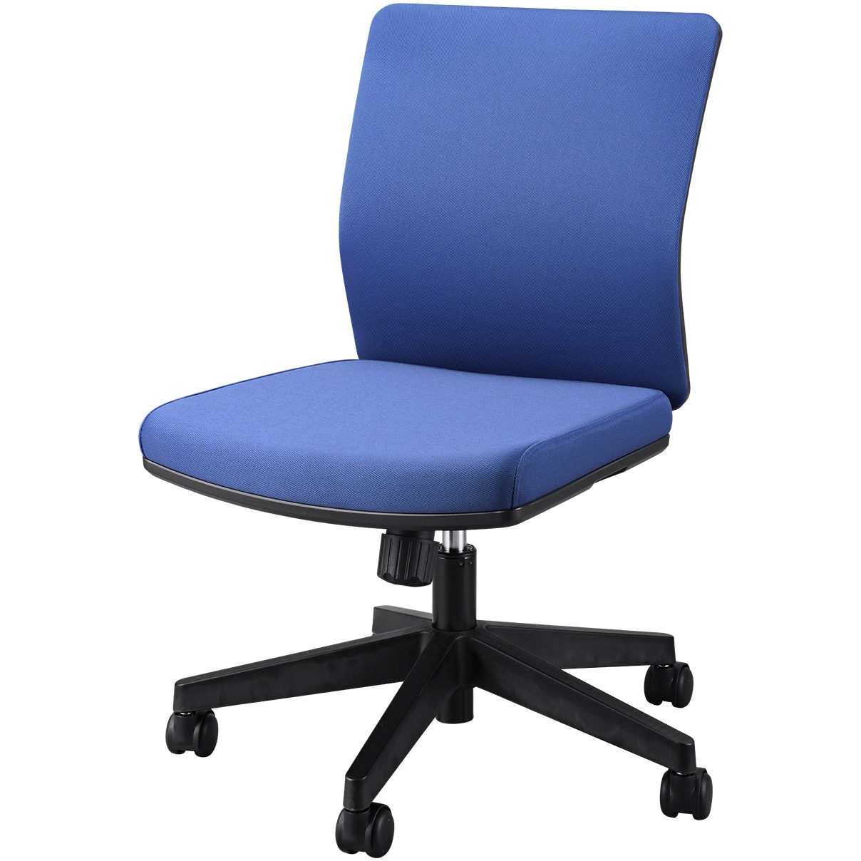 ライオン　エルビス　ハンガー付き肘置き付事務椅子　紺布張り『中古良品』大量入荷！ 　【リサイクルショップサルフ】 たのめーる】ライオン事務器 オフィスチェアー(エルビス) アームレス