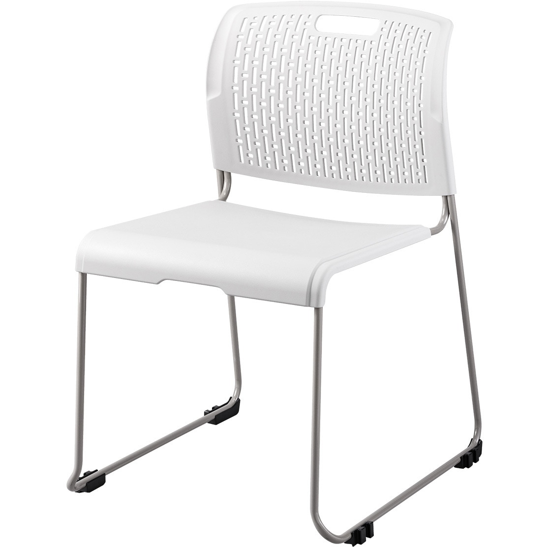 LE-1662P WH スタッキングチェアー LION (ライオン事務器) 高さ755mm幅510mm奥行546mm  LE-1662P WH 5,863円