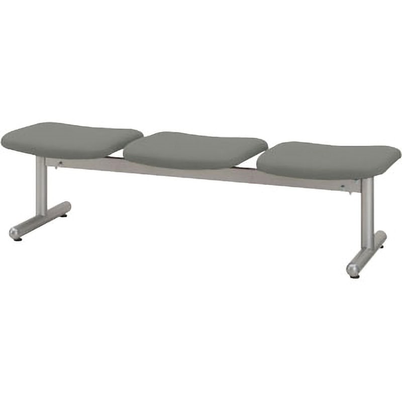 6-214-0024 ロビーチェア UT-830 3連背なし 内田洋行 高さ420mm幅1550mm奥行545mm  6-214-0024