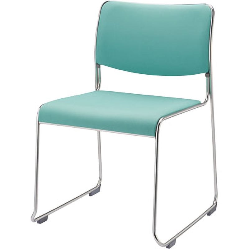 1-386-4808 ミーティングチェア ST-180 内田洋行 ミントグリーン 本体幅500mm奥行520mm高さ755mm  1-386-4808