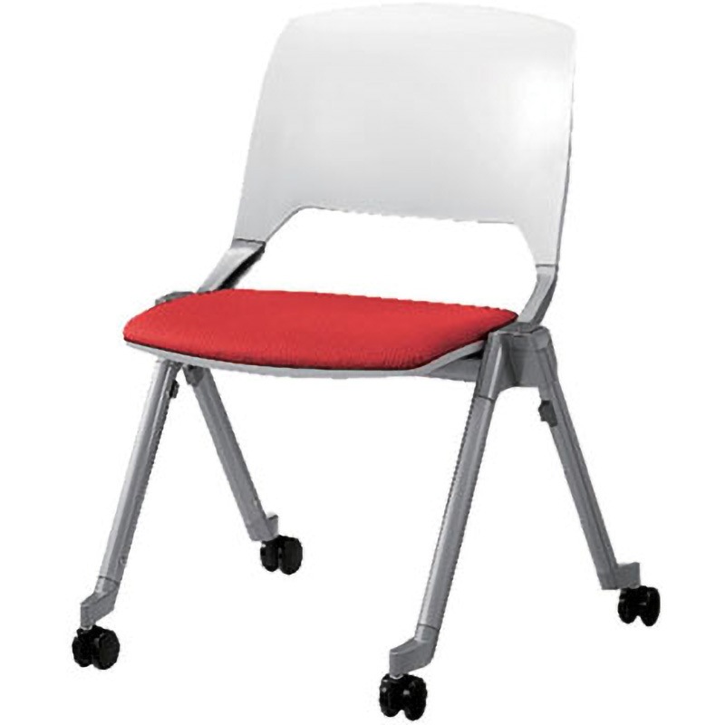 6-110-4208 ミーティングチェア FM-320CN 内田洋行 レッド 質量6.65kg 本体幅592mm奥行587mm高さ800mm  6-110-4208