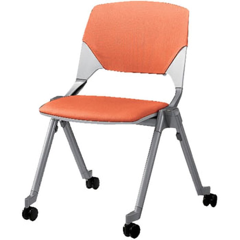 6-110-4253 ミーティングチェア FM-320C 内田洋行 テラコッタ 質量6.75kg 本体幅592mm奥行587mm高さ800mm  6-110-4253