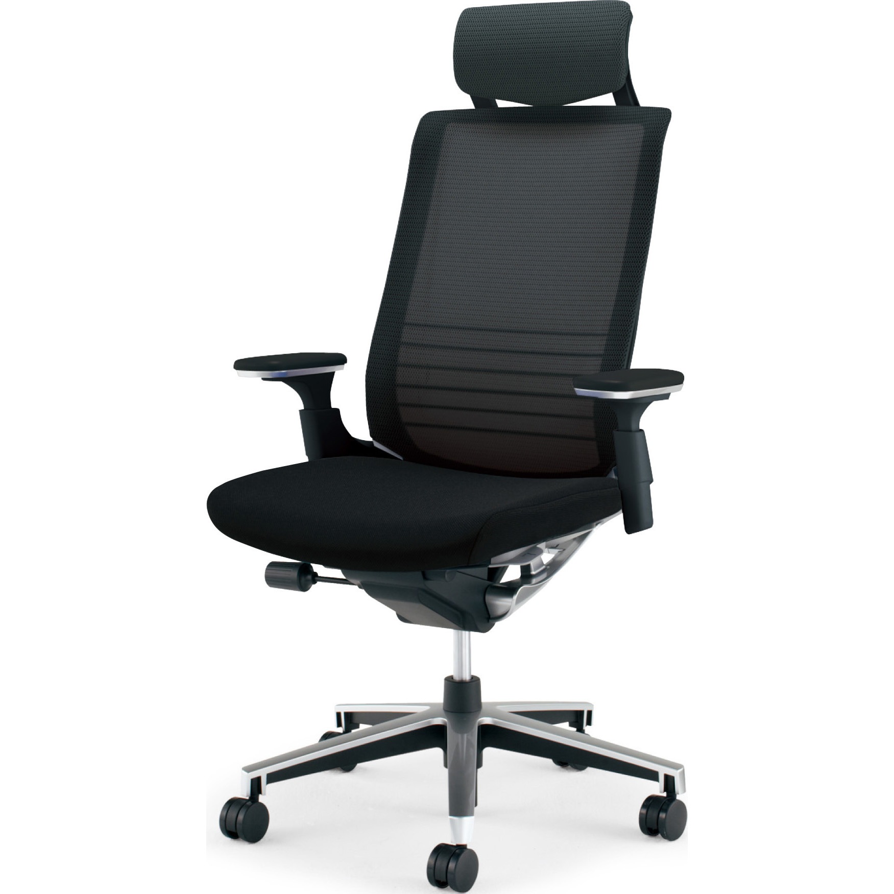 CR-GA2515E6GME6-V オフィスチェアー インスパイン ヘッドレスト付きタイプ(配送・組立サービス付き) コクヨ ポリウレタン巻きキャスター 背 メッシュ 座 布 肘掛あり   CR-GA2515E6GME6-V