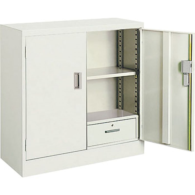 S-332F1N3 保管庫 浅型 両開きタイプ(配送・組立サービス付き) コクヨ ナチュラルグレー色 下置き専用 組立・設置・取付 棚段数(段)2 シリンダー錠  S-332F1N3