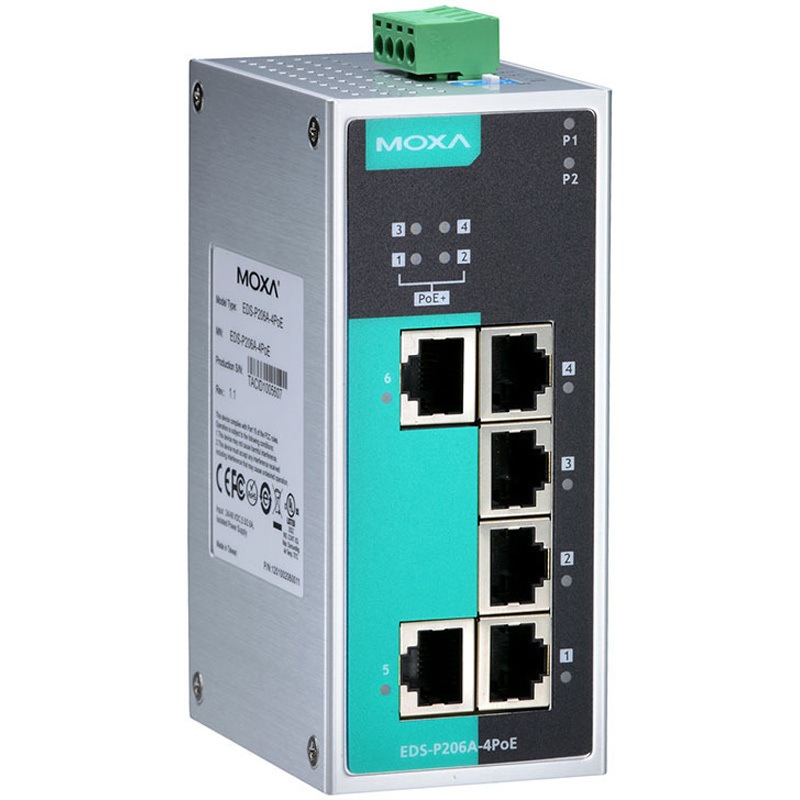 ルーター・ネットワーク機器 MOXA EDS-P206A-4PoE V2.0.0 EDS-P206A-4PoE 産業用イーサネット・スイッチ 1個 MOXA 【通販