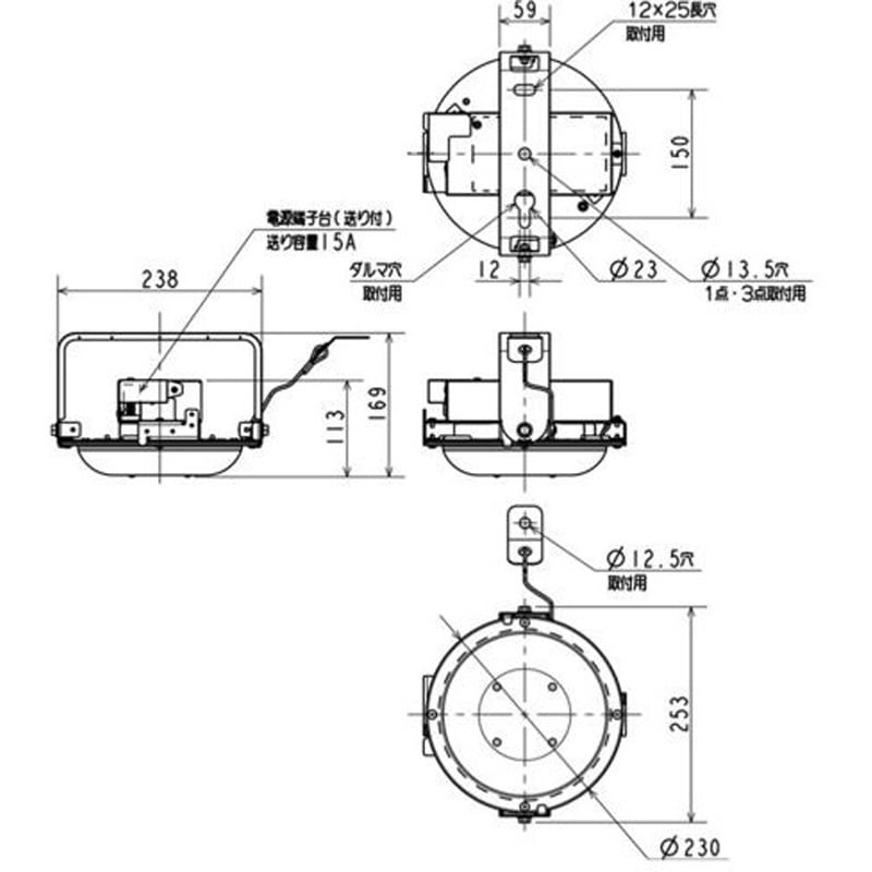 EL-GT15522N/W AHTN 高天井用ベースライト GTシリーズ 一般形 電源一