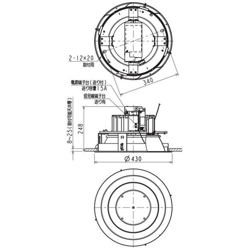 EL-D20020N/7 AHTZ 高天井ベースダウンライト GTシリーズ Φ400 下面