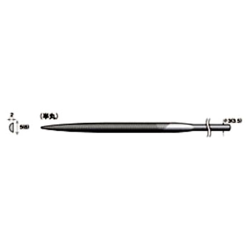 57315 精密鉄鋼ヤスリ 3本入 NSK(ナカニシ) 半丸 細目タイプ 全長140mm 1セット(3本)