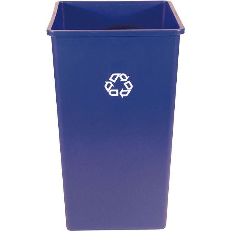 39597365 スクエアリサイクルコンテナ ブルー ラバーメイド 本体+フタ オープン式 容量189.3L  1セット(4個)