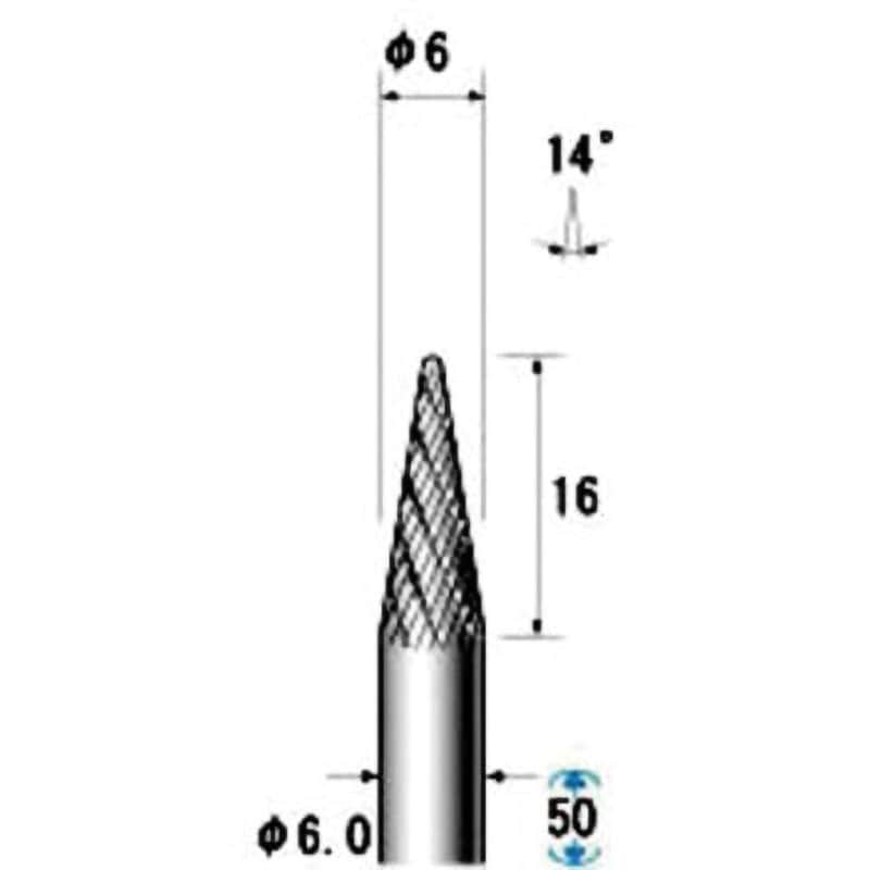 21541 チタンコート超硬カッター NSK(ナカニシ) テーパー 質量19g 軸径6mm 1本 5,058円