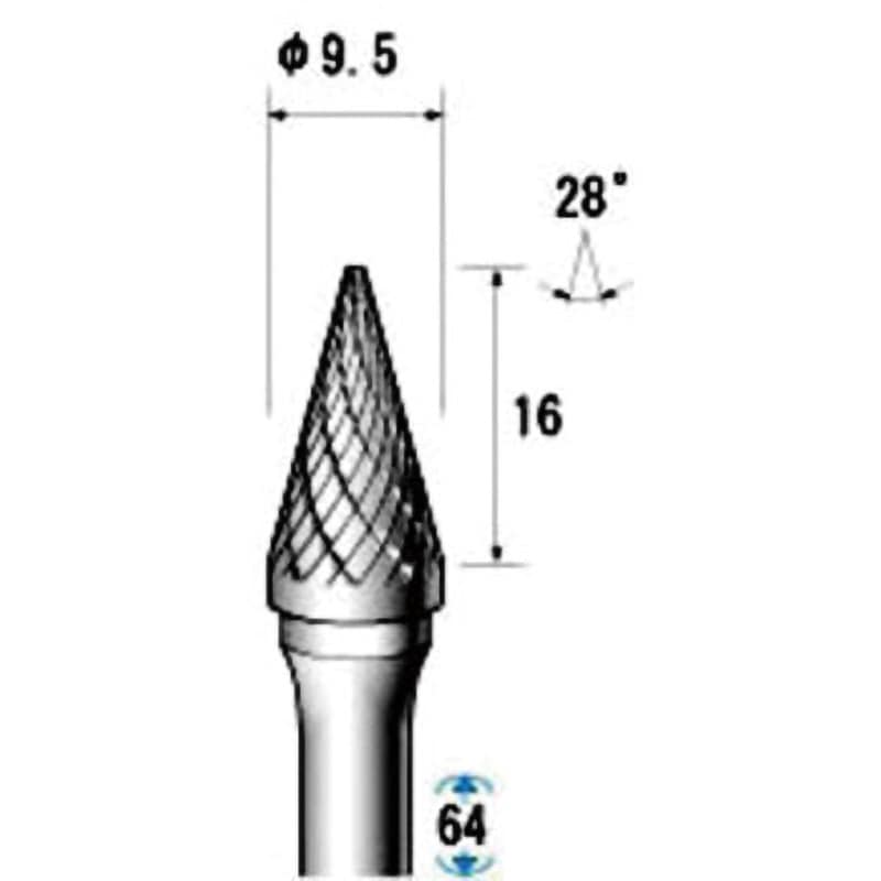 21546 チタンコート超硬カッター NSK(ナカニシ) テーパー 質量32g 軸径6mm 1本