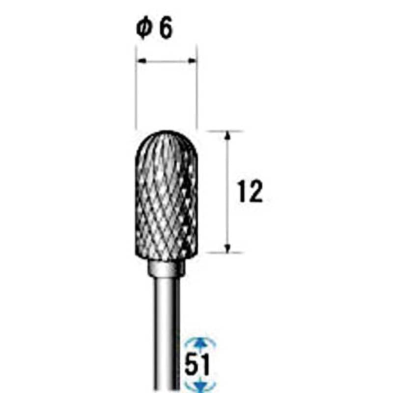23413 超硬カッター NSK(ナカニシ) 先丸円筒(ダブルカット) 最高使用回転数40000rpm 軸径2.34mm
