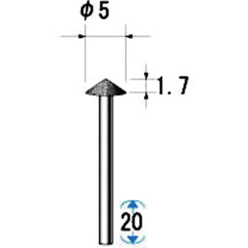 11156 電着ダイヤモンドバー 5本入 NSK(ナカニシ) テーパー 粒度140 軸径1.6mm 1セット(5本)