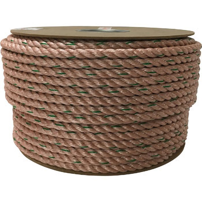 PRP-6 PPロープドラム巻 ユタカメイク カッチ色 種類3ツ打 質量6360g 太さ12mm長さ100m 1巻 PRP-6