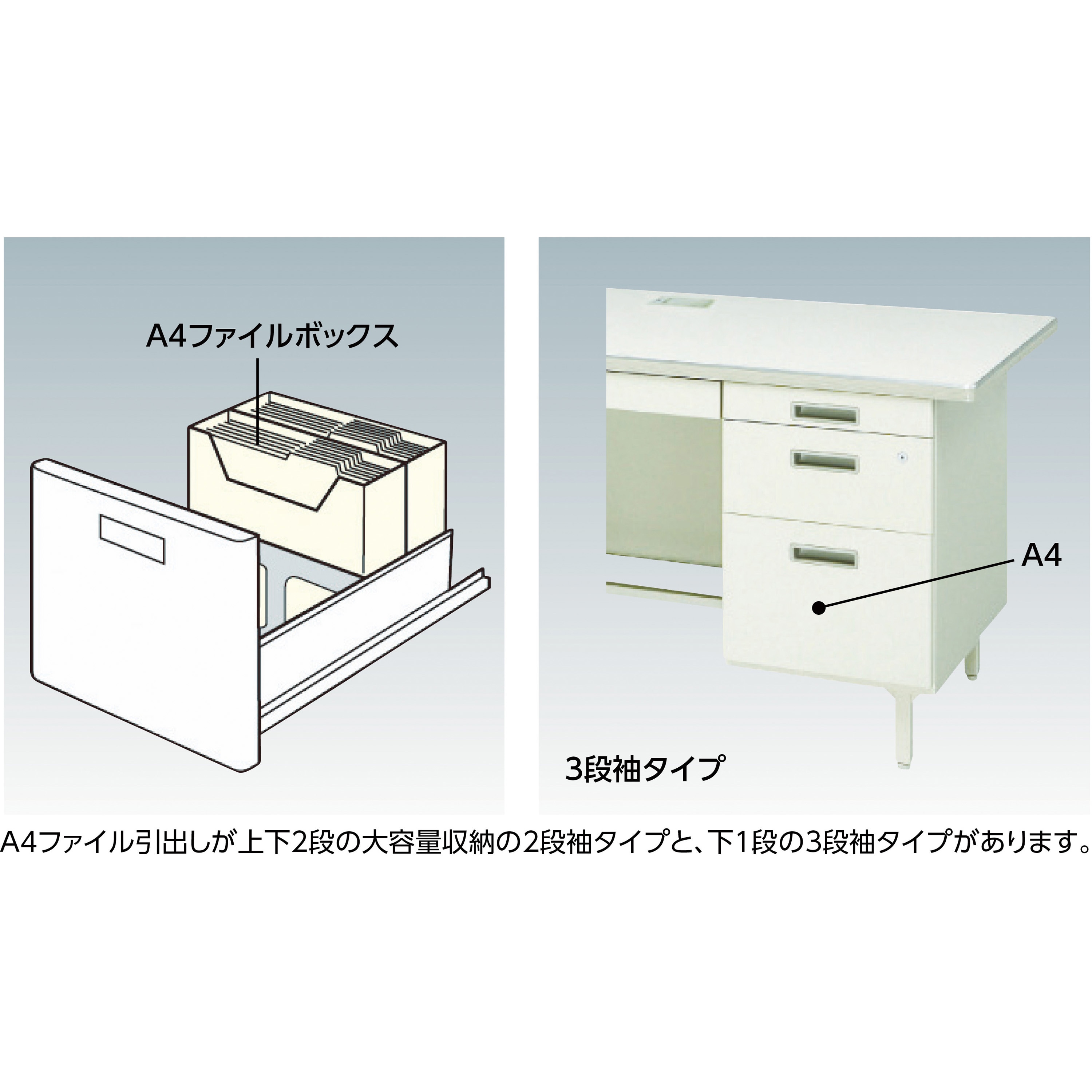 トヨスチール 片袖デスク(旧JISタイプ) グレー色 高さ740mm間口1060mm奥行730mm 100G-851N