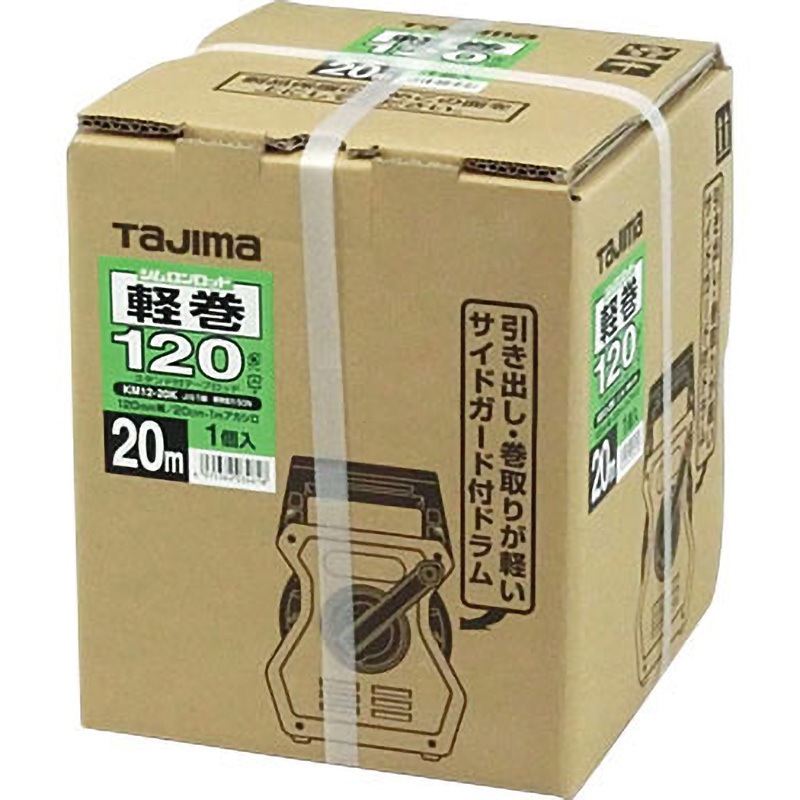 KM12-20K(校正書・トレーサビリティ体系図付) シムロンロッド 軽巻(スタンド付テープロッド) タジマツール(TJMデザイン) 幅120mm長さ20m 28,845円