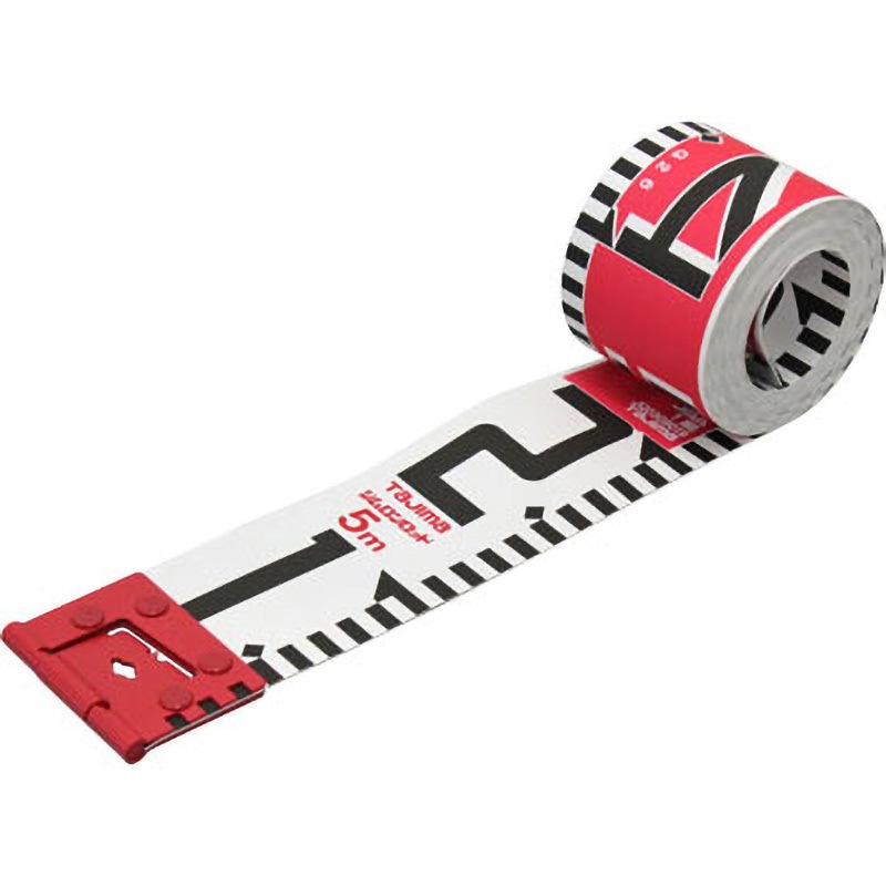 SYR-05K(校正書・トレーサビリティ体系図付) シムロンロッド タジマツール(TJMデザイン) 180°回転金具付 幅60mm長さ5m