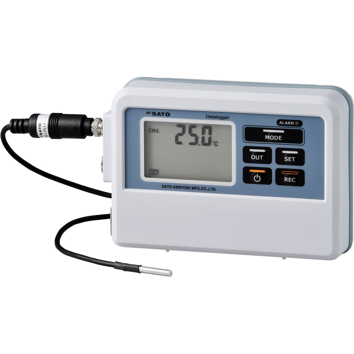 SK-L751(SK-L751-2付)(校正書・トレサビリティ体系図付き) 2ch温度データロガーセンサ付き 佐藤計量器製作所 質量232 ※電池含むg -40.0～80.0℃