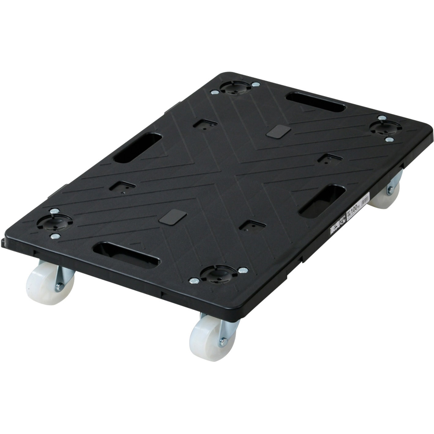 NA-011(BK) 連結平台車 楽走くん 日東 荷重100kg ナイロン車輪 樹脂製