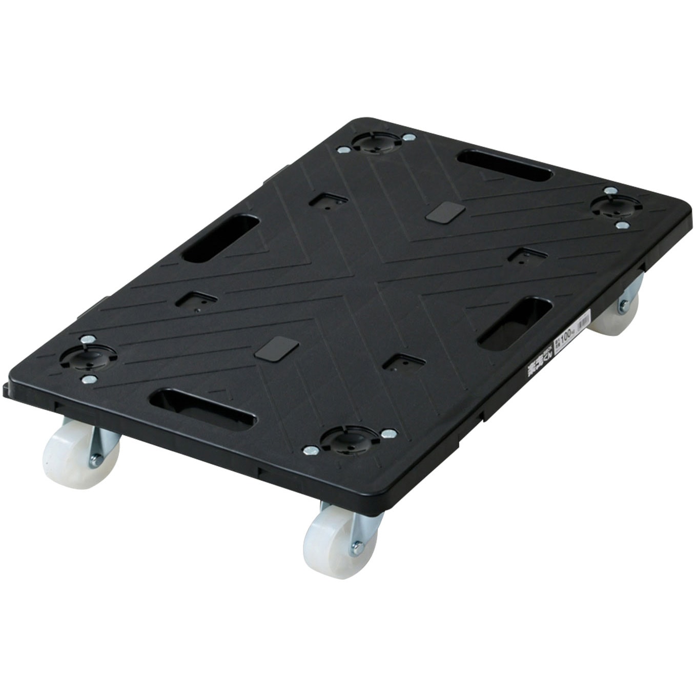 NA-011(BK)×4 連結平台車 楽走くん 日東 樹脂製 荷重100kg ナイロン