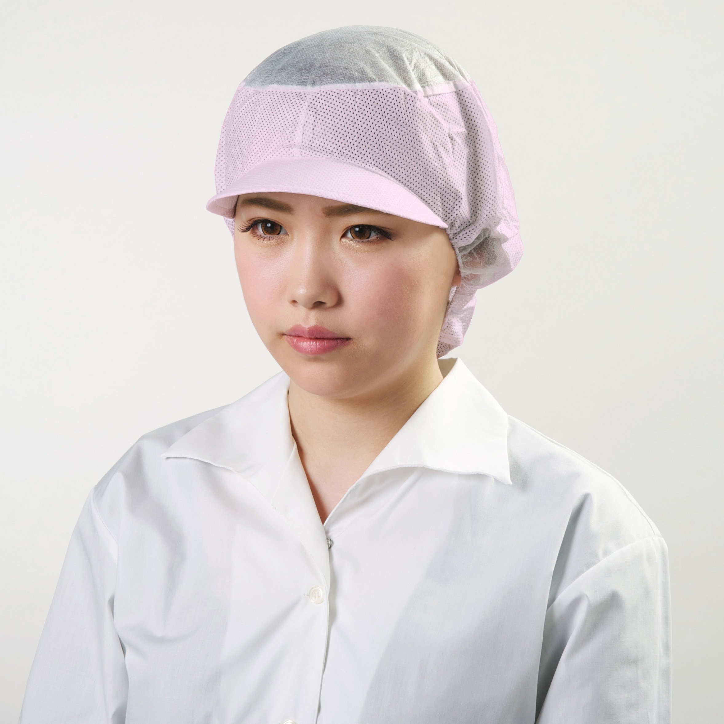 CA-104P でんでん帽(標準丸型) 東京メディカル ピンク色 ツバ付通気型 フリーサイズ 1セット(50枚) CA-104P