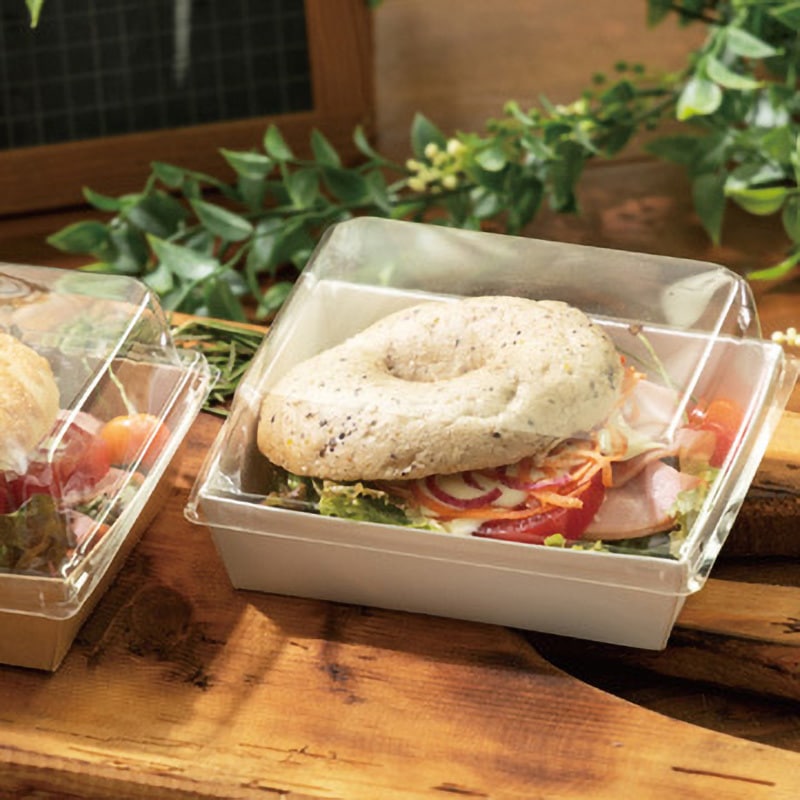 デリボックス 窓付き 50枚セット テイクアウト 容器 クラフトBOX 50枚パック 窓付き L 50セット】 フタ