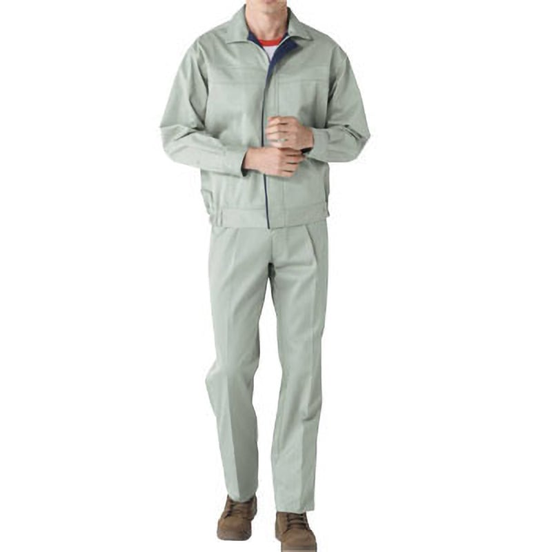 E141 E141 ポケットレスブルゾン(JIS・エコ) Asahicho(旭蝶繊維) 帯電防止 ツイル オリーブ色 M着丈64cm