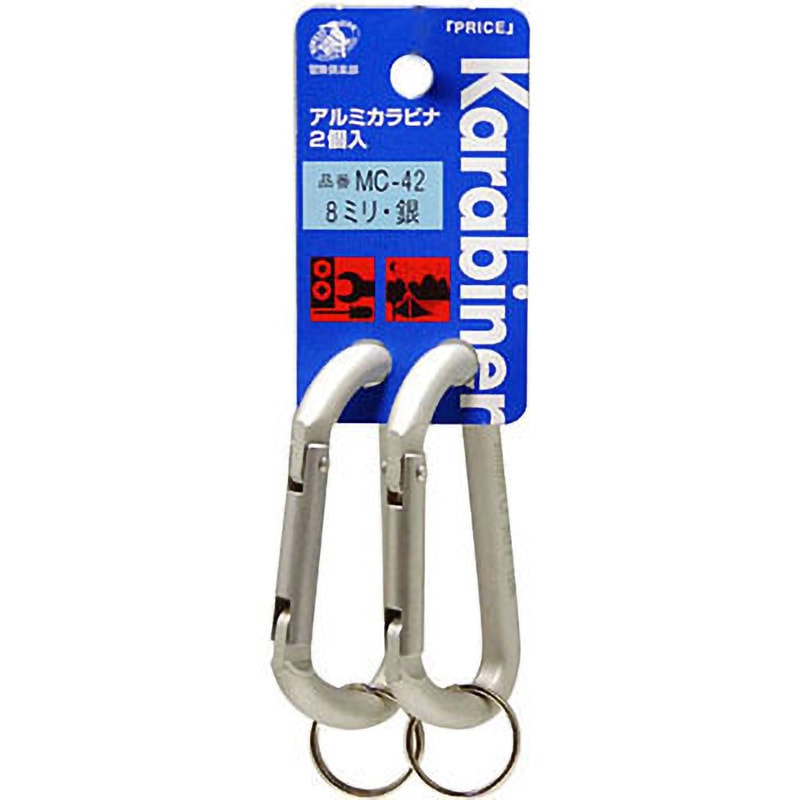 MC-42 アルミカラビナ 中林製作所 オフセットD型 銀色 MC-42 - 【通販