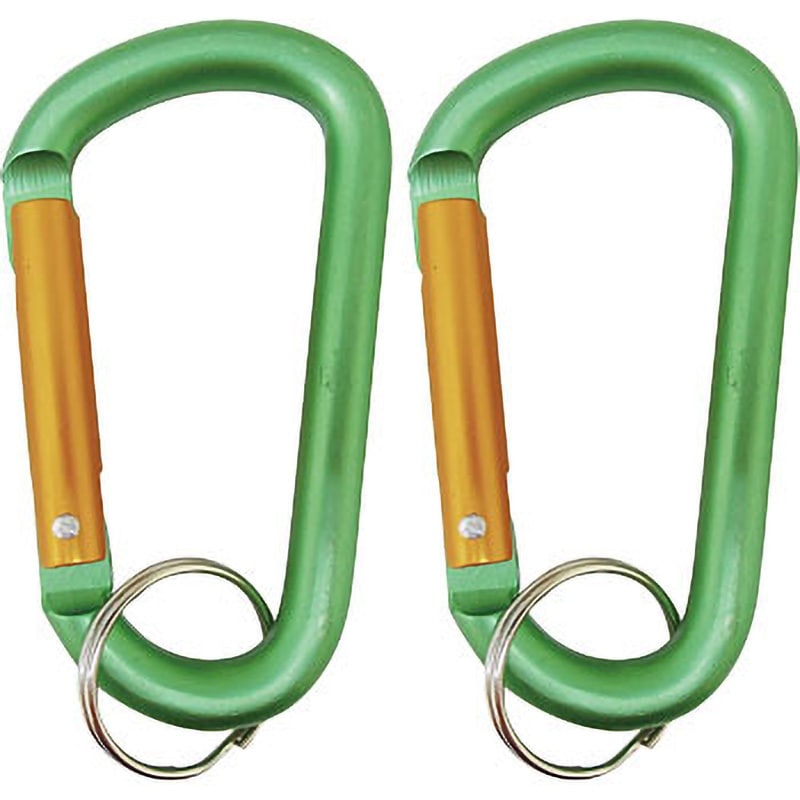 MC-44 アルミカラビナ 中林製作所 緑色 1セット(2個) MC-44 - 【通販