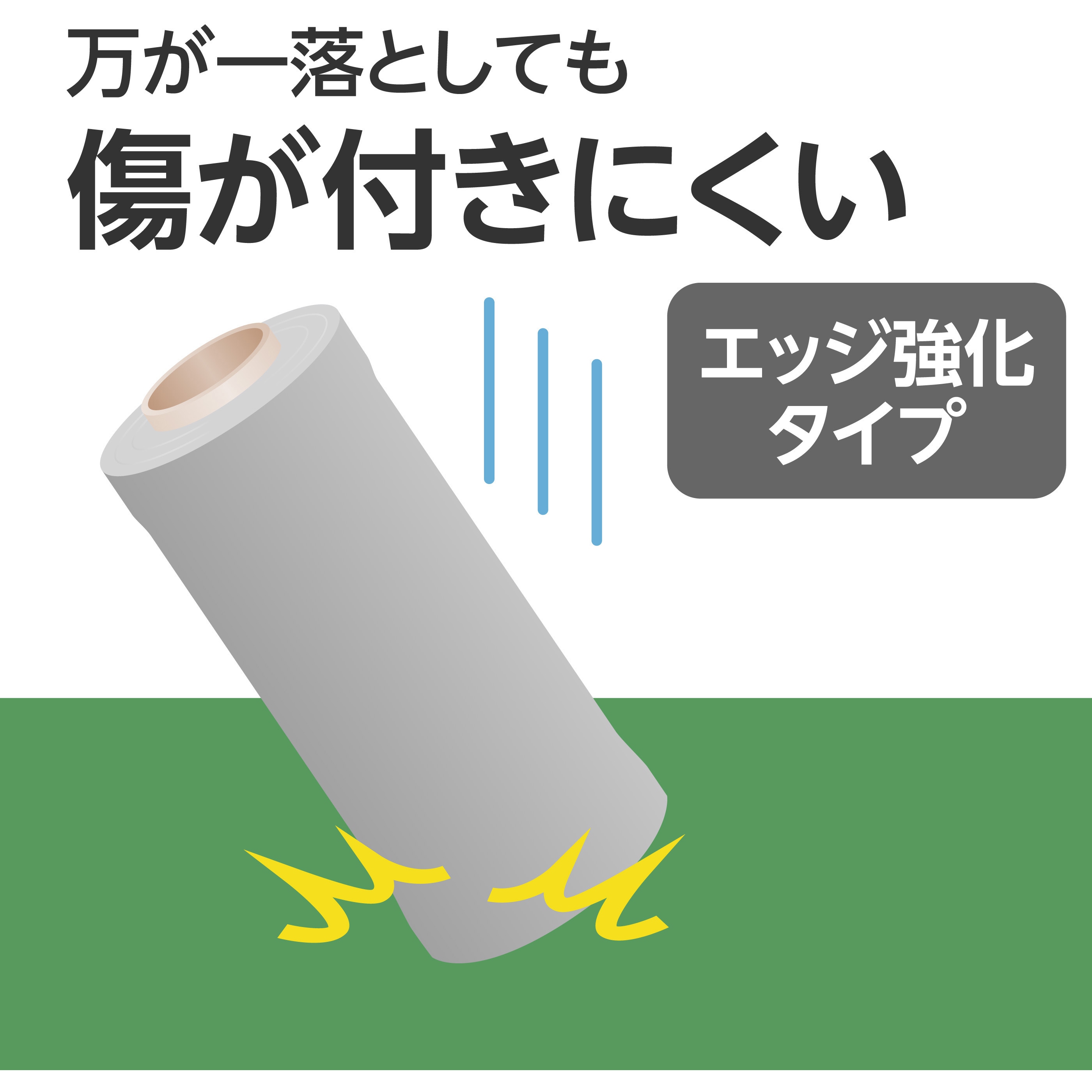 1.5倍巻き】ストレッチフィルム 厚さ8ミクロン 両端エッジ強化タイプ 