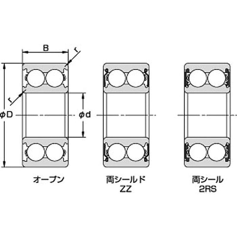 5202ZZ アンギュラSUJ2ベアリンク SMT(南海精工所) 複列 内径
