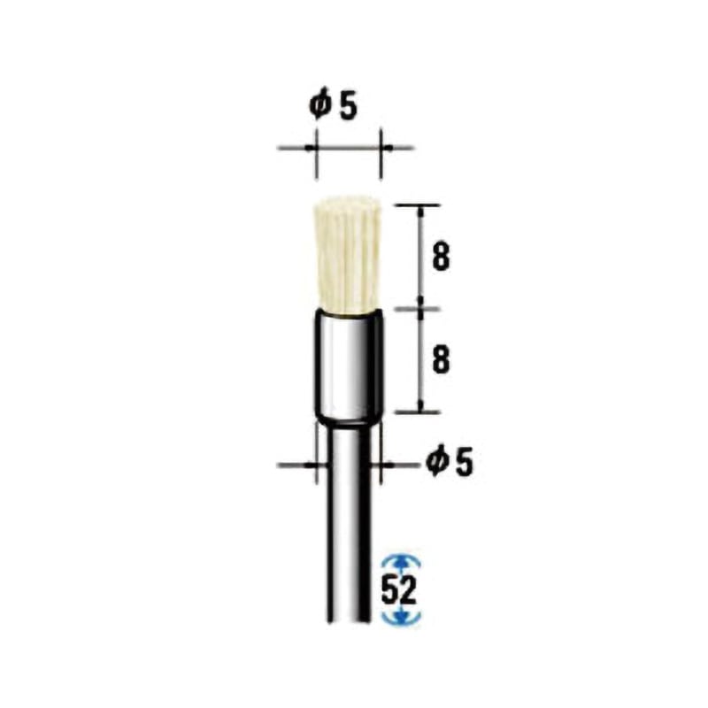 50345 毛ブラシ ソフト 山羊毛 10本入 NSK(ナカニシ) 軸径3mm外径5mm