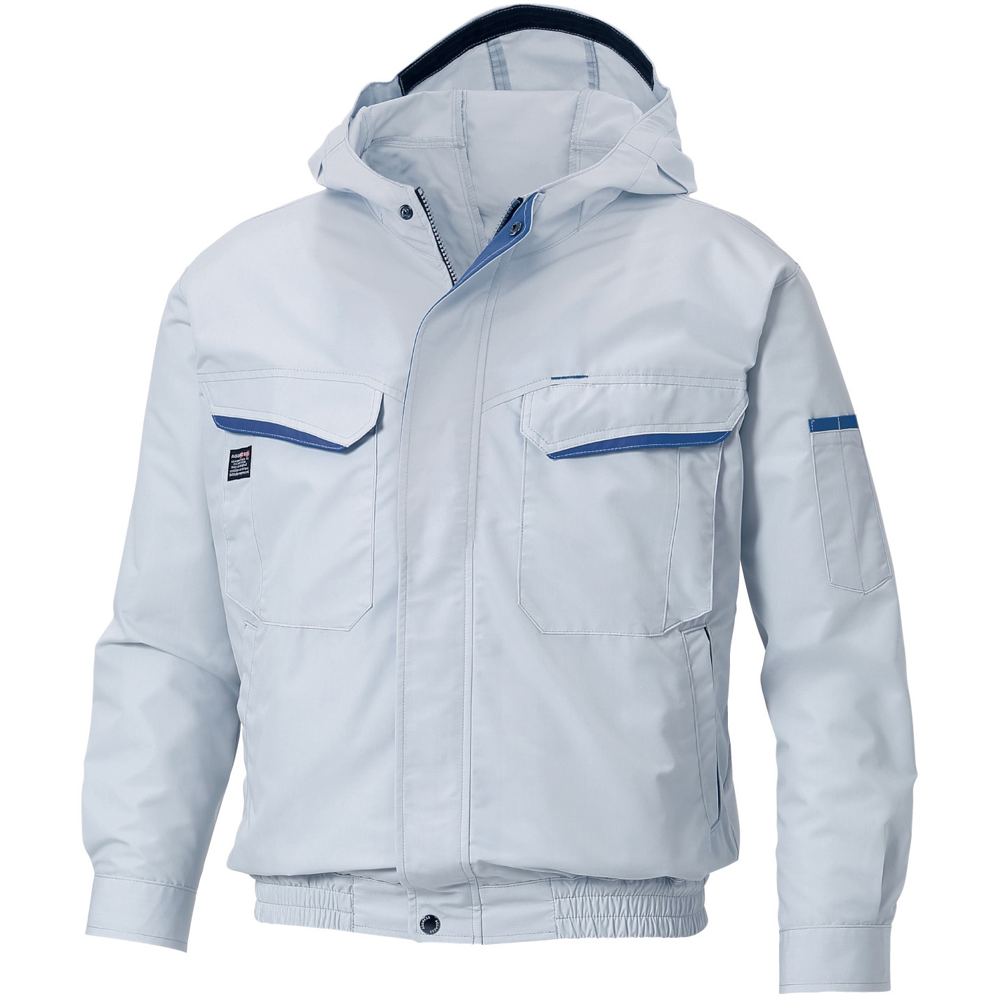 KF90480-KS034 空調風神服 フード付長袖ブルゾン (プロモデルファン&バッテリーセット 2024) サンエス 6シルバー色 サイズXL  KF90480-KS034