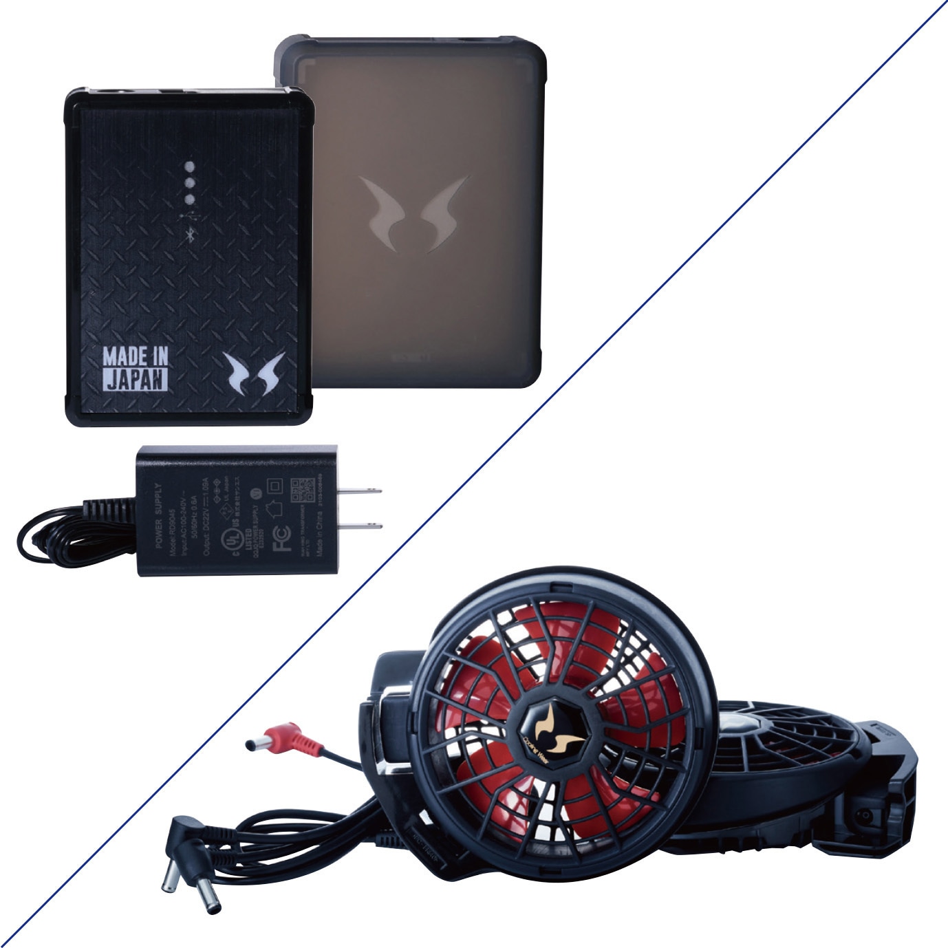 空調服快適ウェアAIRCOOLING/SYSTEM 空調風神ファン、バッテリー 空調風神服ファンバッテリー - ユニフォーム通販「e-UNIFORM」ー