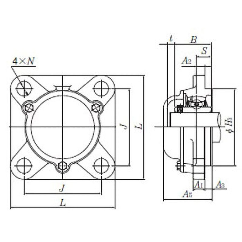 CM-UCFS312D1LLJ トリプルシール付UC形ユニット 円筒穴形止ねじ式 UCFS3形 1個 NTN(エヌティーエヌ) 【通販モノタロウ】