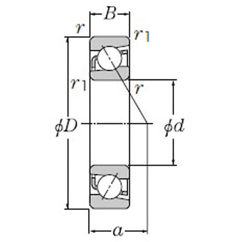 7018B アンギュラ玉軸受 7000形 NTN(エヌティーエヌ) 内径90mm外径140mm幅24mm 6,792円