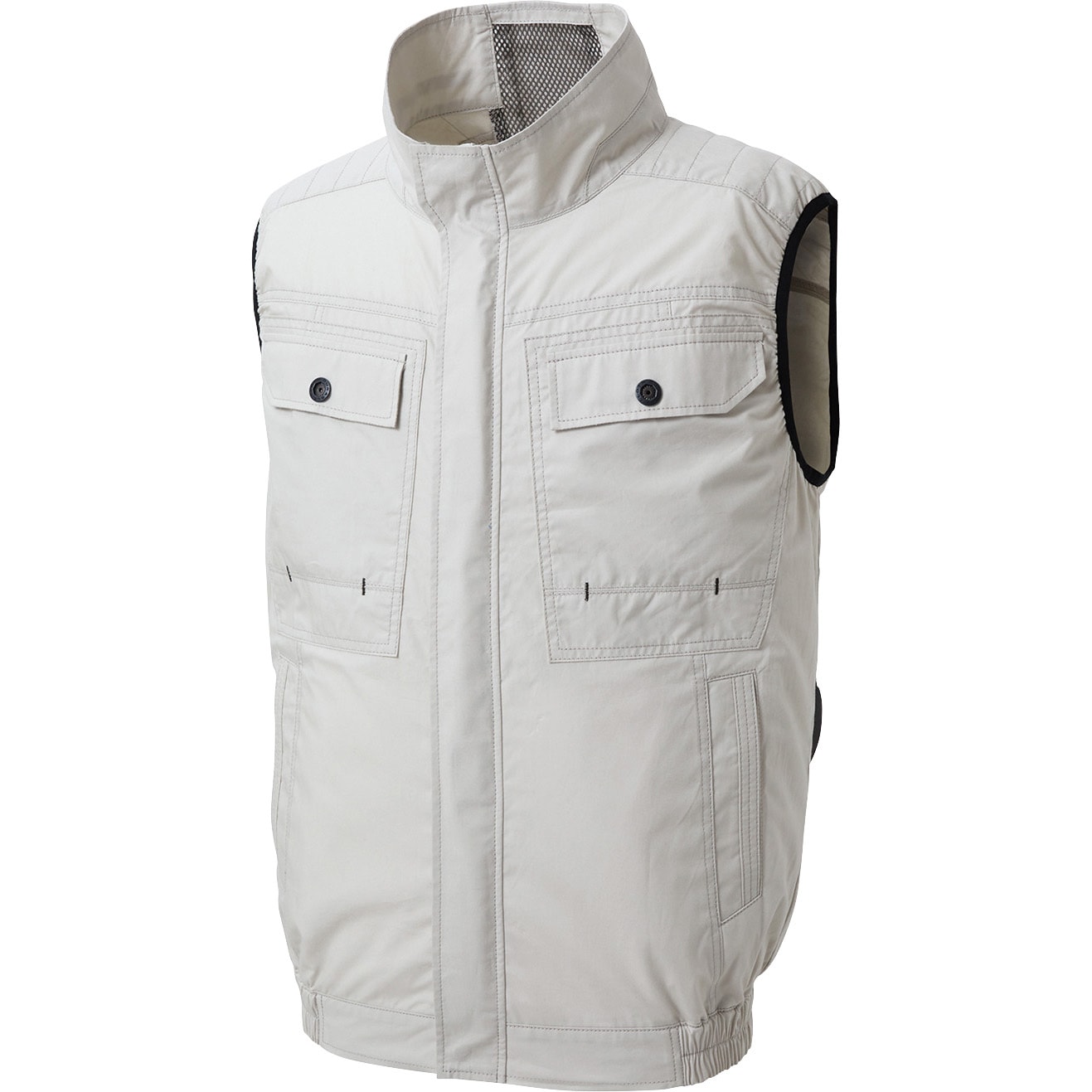 KF92490-KS036 空調風神服 ベスト(フラットハイパワーファン&バッテリーセット 2024-2) サンエス ストーングレー色 サイズS  KF92490-KS036