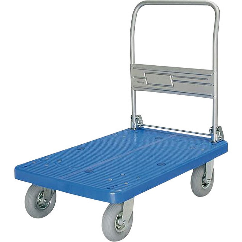 PLA-250-DX-HP-DS(AFG) ハンドル折りたたみ式ノーパンクタイヤ台車 カナツー 樹脂製 荷重250kg 荷台寸法825×500mm