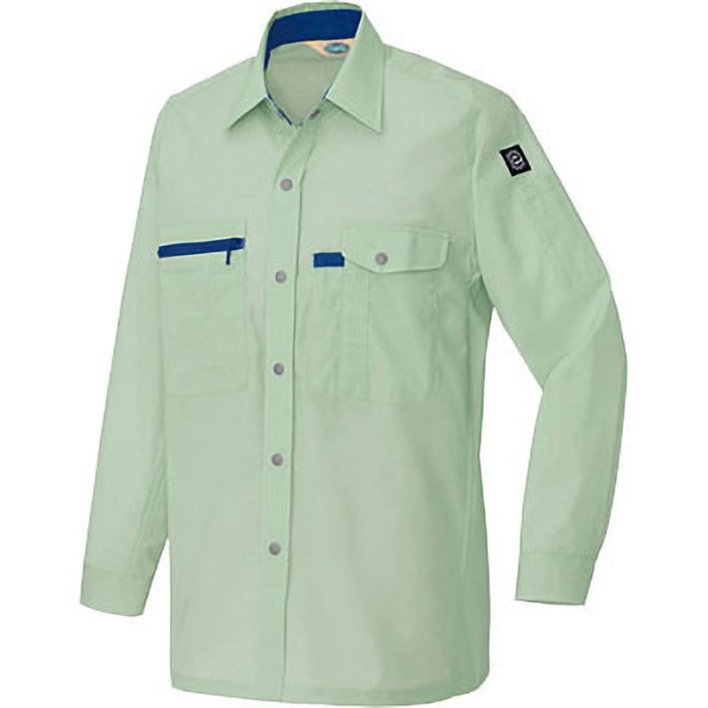 AZ-5365 AZ-5365 エコ交織 長袖シャツ(年間用) アイトス アースグリーン色 M着丈73cm