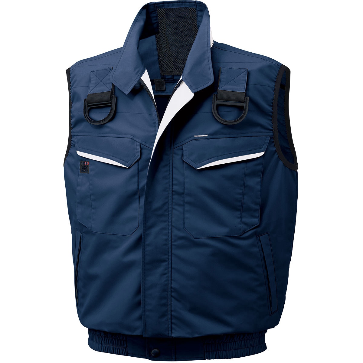 KF90479G-KS035 空調風神服  フルハーネス用ベスト  (ハイパワーファン&バッテリーセット 2024-2) サンエス ネイビー色 サイズ4L  KF90479G-KS035