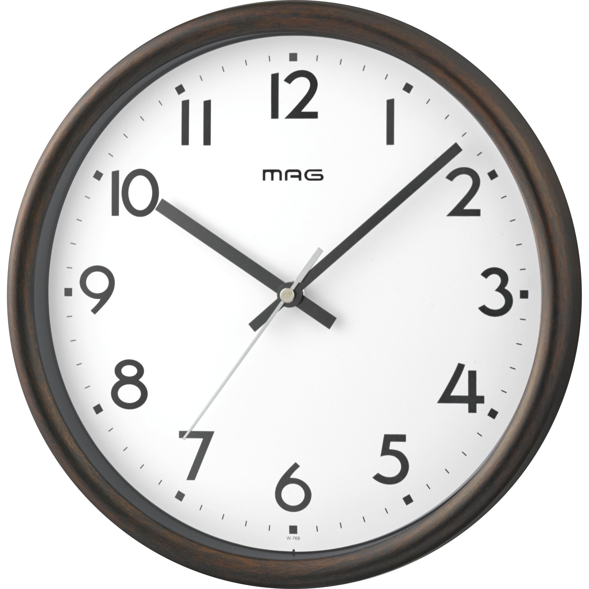 W-768 BR-Z 電波掛時計 トルテ MAG(ノア精密) アナログ ブラウン色 W